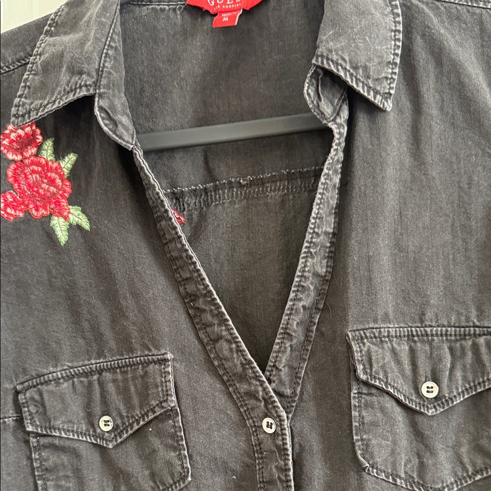 Guess Charcoal Shirt with Bold Red Label